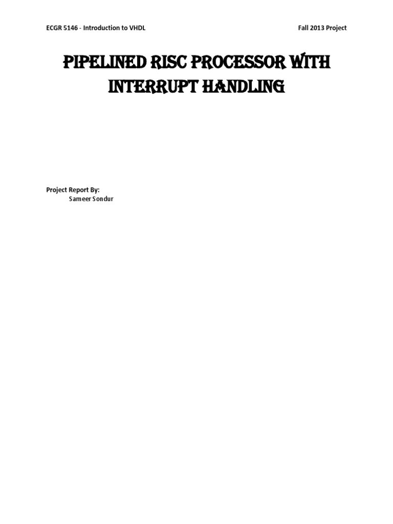 RISC Processor VHDL Project Report | PDF | Central Processing Unit | Vhdl