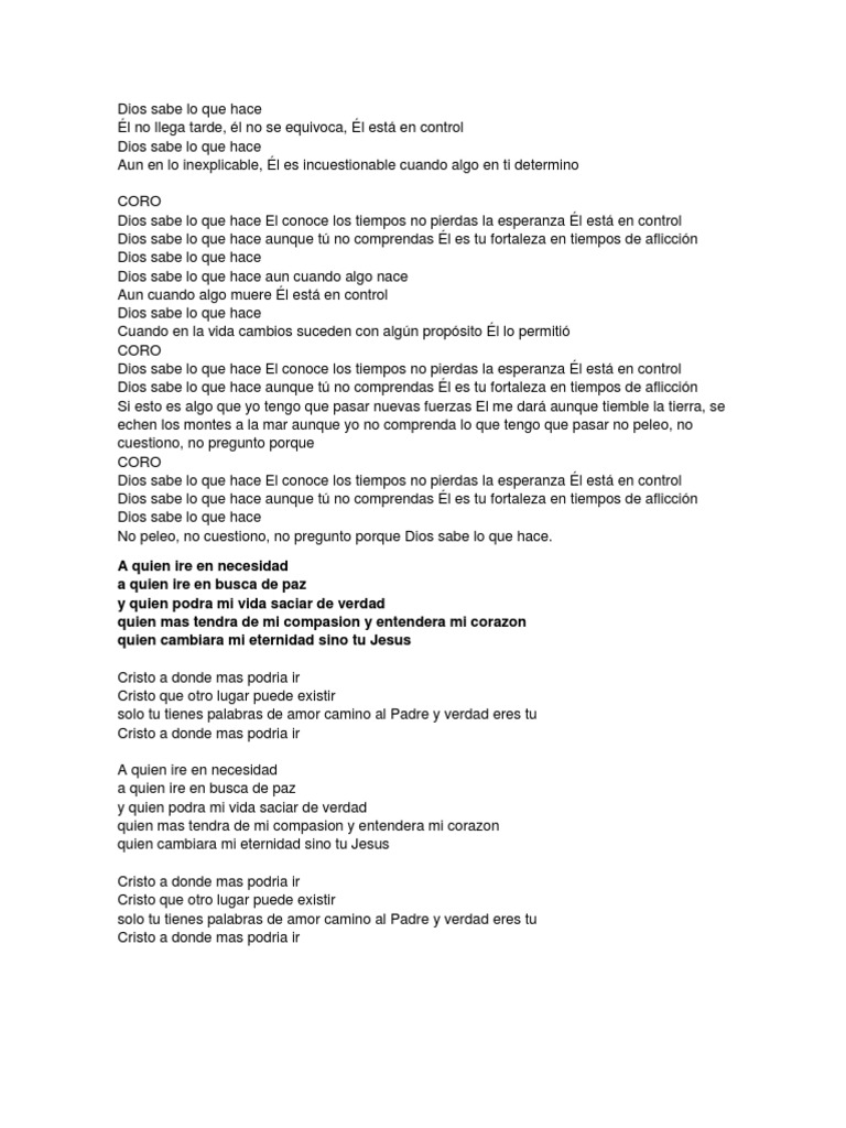 Dios Sabe Lo Que Hace | PDF