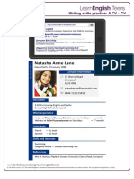 Writing Skills Practice: A CV - CV