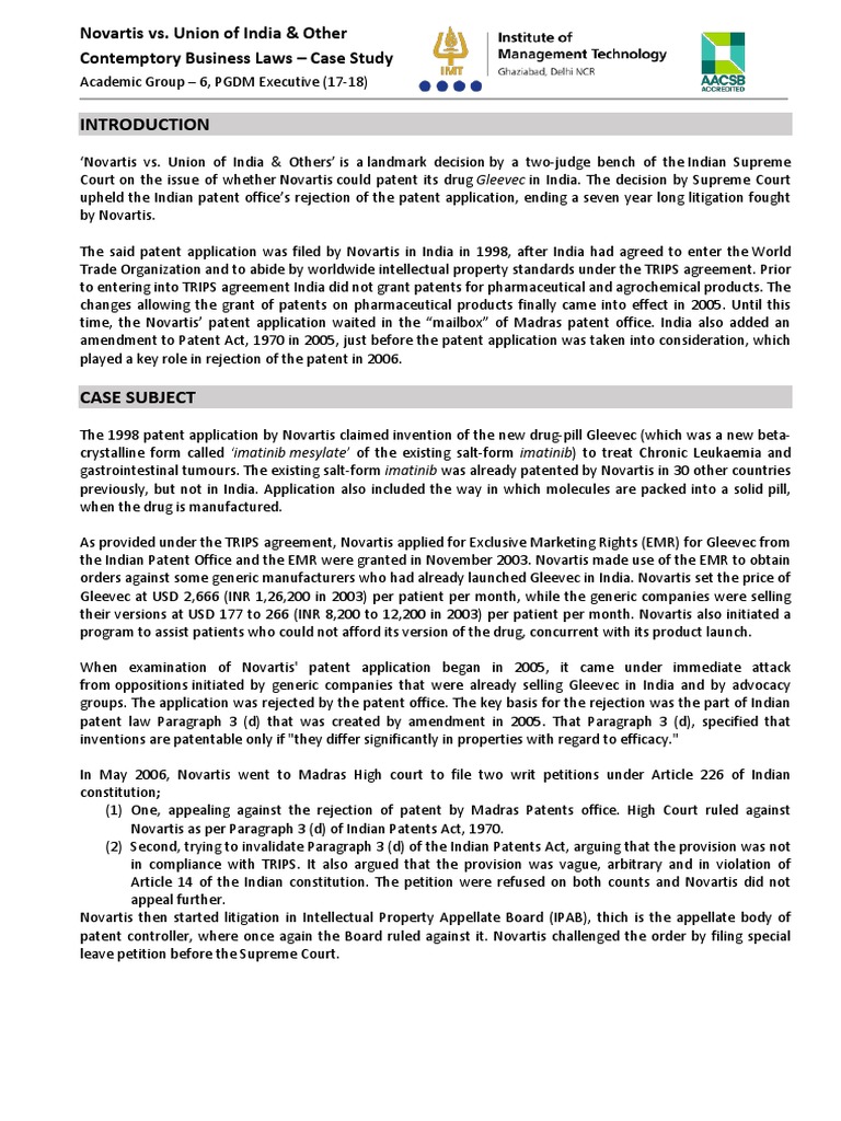 Patent case study image