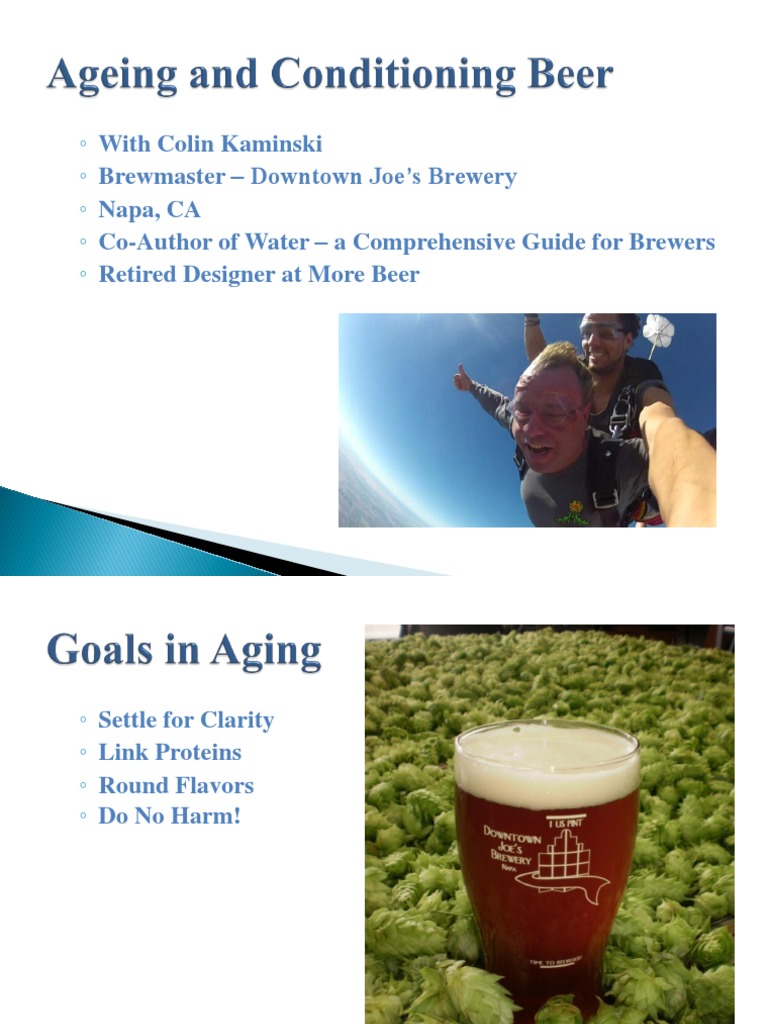 Conditioning and Aging Beer PDF Brewing Brewery