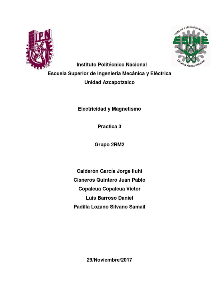 Practica 3 Electricidad y Magnetismo | PDF | Condensador | Campo eléctrico