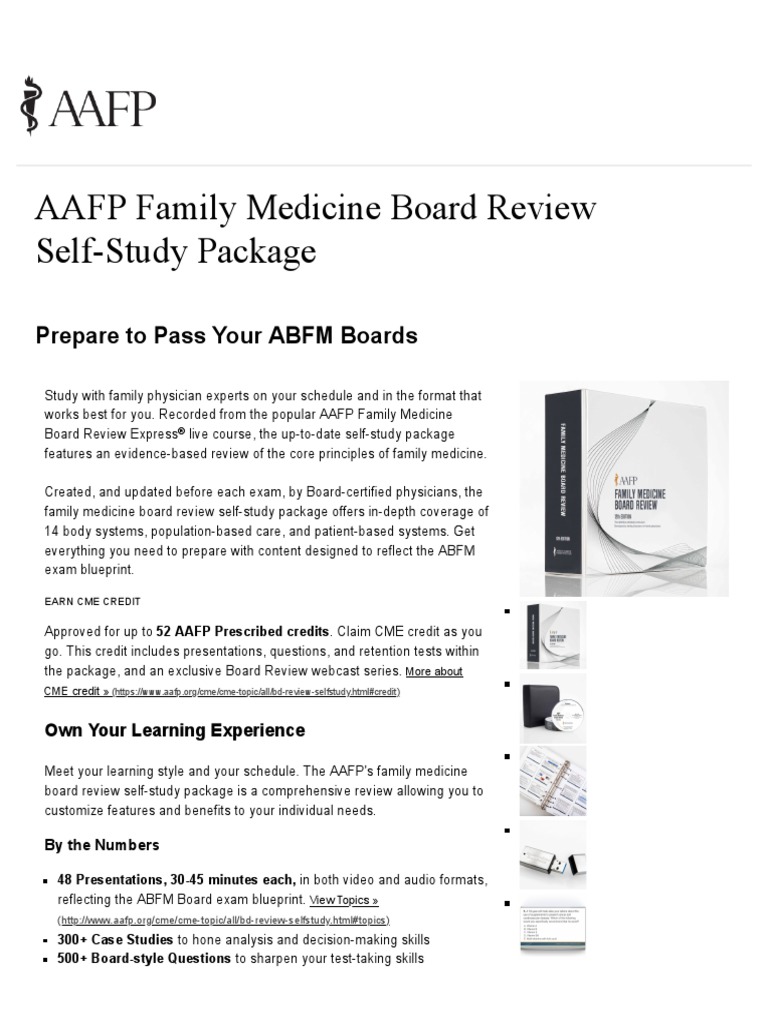 Aafp Family Medicine Board Review Self Study Package Board Poster