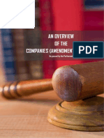 An Overview of The Companies (Amendment) Bill, 2017: As Passed by The Parliament