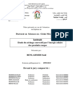 Etude Du Sechage Convectif Par L Energie Solaire Des Produits