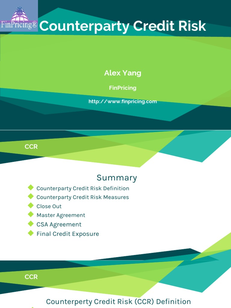 Understanding Counterparty Credit Risk | PDF | Over The Counter ...