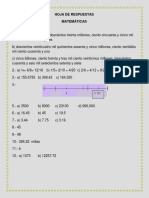 Hoja de Respuesta Evaluacion Intermedia Sexto de Primaria