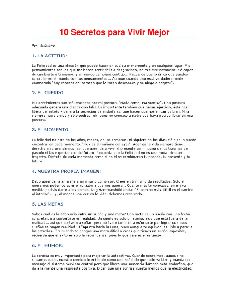 10 Claves para una Vida Plena | PDF | Felicidad | Amor