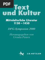 (Germanistische Symposien Berichtsbände) Ursula Peters (Eds.) - Text Und Kultur - Mittelalterliche Literatur 1150-1450-J.B. Metzler (2001)