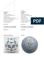 Leatherite and PVC Shine Soccer Ball Specifications