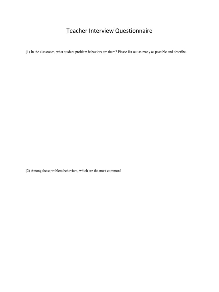 Teacher Interview Questions | PDF