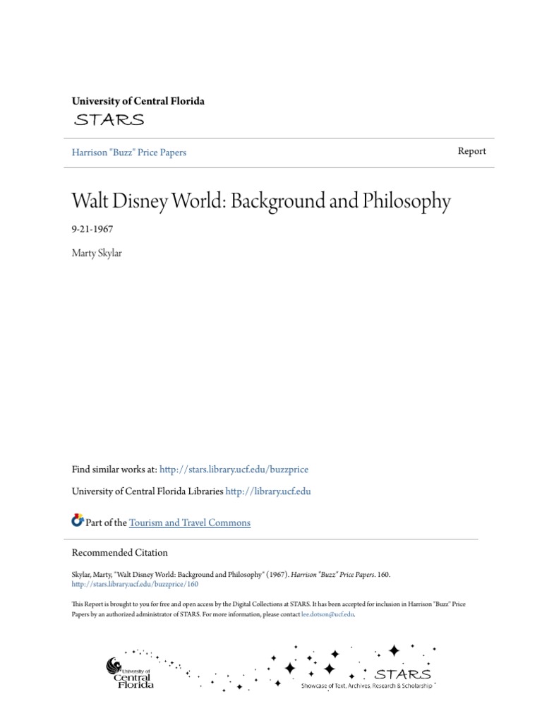 Walt Disney World Background And Philosophy Disneyland Walt Disney