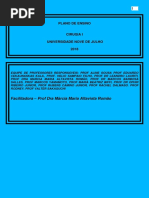 Plano de Ensino Cirurgia I 5B Noturno