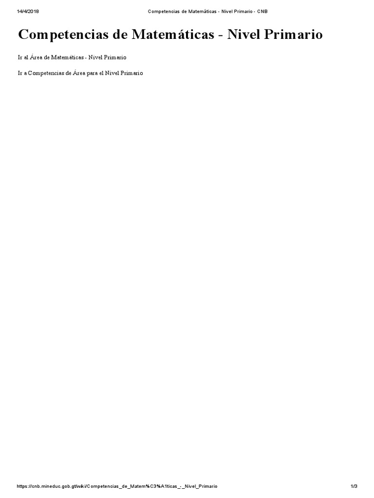Competencias Matemáticas en Primaria | PDF | Los símbolos | Enseñanza ...