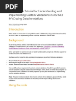 Understanding and Implementing Custom Validations in ASP - Net MVC Using DataAnnotations