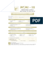 Hoja de Respuestas Inventario Clínico Multiaxial de Millon (MCMI-III) PDF