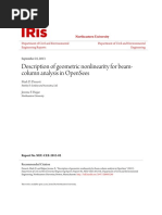 Geomatric Nonlinearity Formulation in Opensees