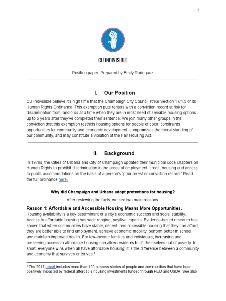 CUI Fair Housing Statement | PDF | Housing Discrimination (United ...