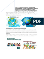 Día Mundial Del Agua, Día Internacional de La Eliminación de La Discriminacion Racial