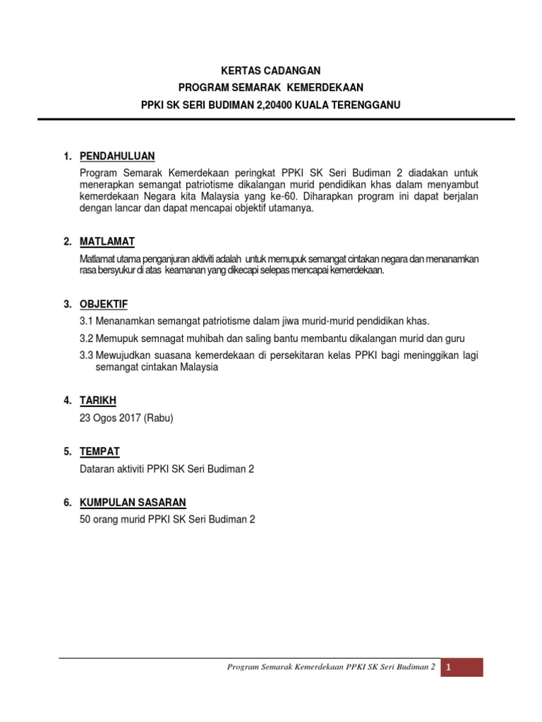Kertas Cadangan Hari Merdeka Pdf