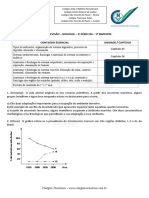 Lista de revisão biologia 3a série EM 1o bimestre