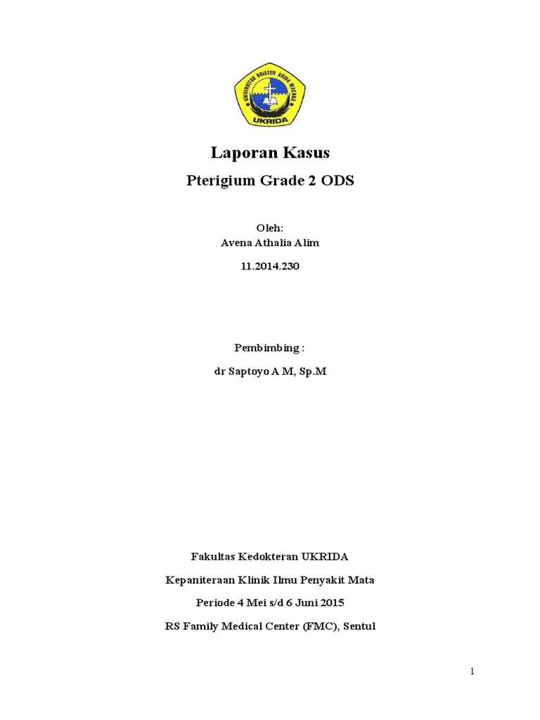 Pterigium Grade 2 Ods