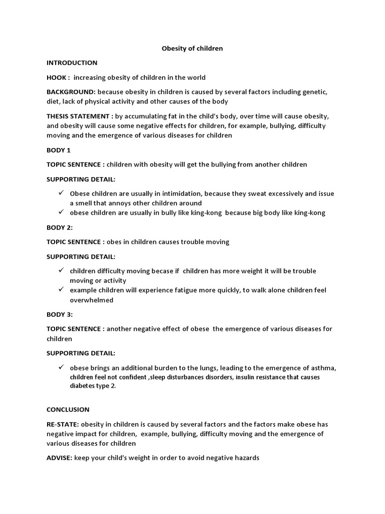 Causes and Effects of Childhood Obesity | PDF | Wellness