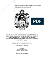 Evaluación Del Control de Las Existencias para Verificar Su Efectividad en La Gestión de Las Ventas y Proponer Medidas Correctivas en La Empresa Biomedic Import Sac Lima - 2014