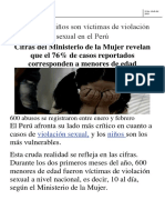 A Diario 10 Niños Son Víctimas de Violación Sexual en El Perú