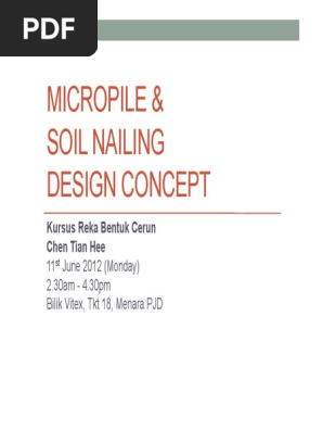 Micropile and Soil Nailing Design Concept