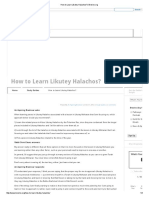 How To Learn Likutey Halachos - Breslov