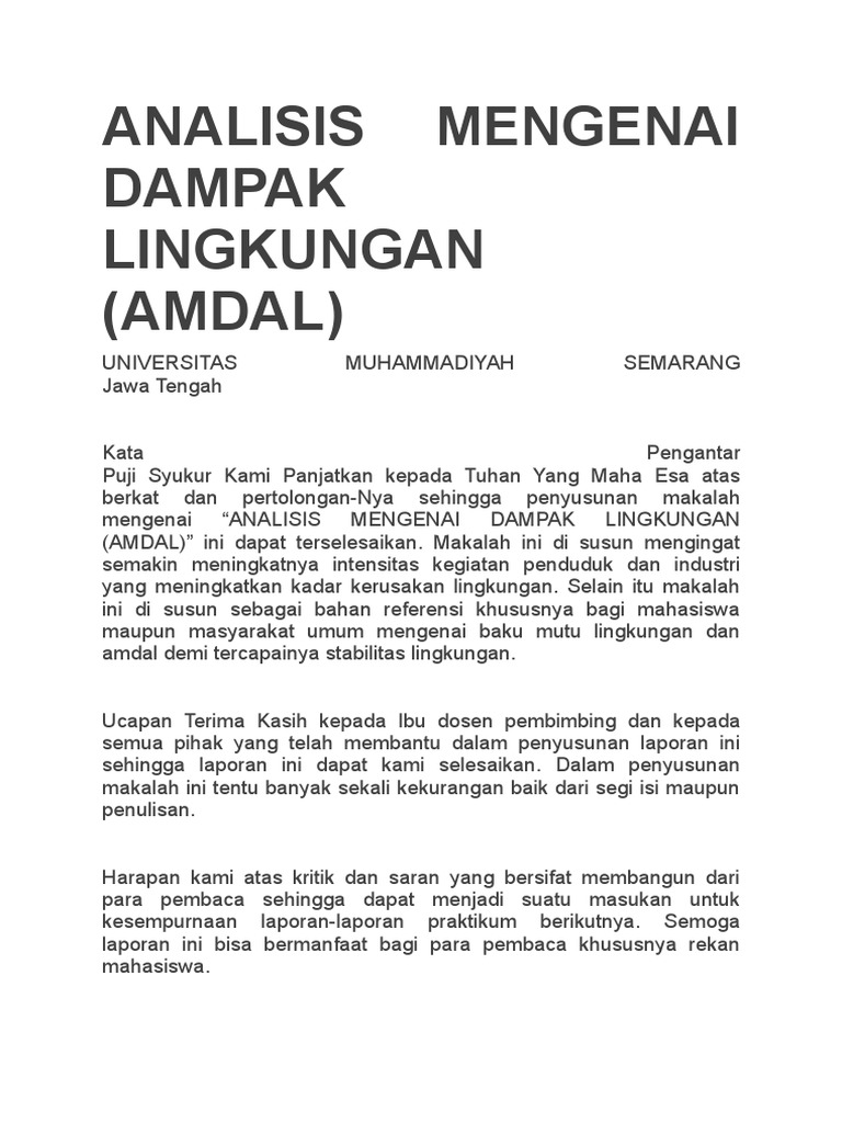 Analisis Mengenai Dampak Lingkungan