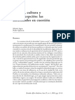 2003, Agier & Quintin, Política, Cultura y Autopercepción
