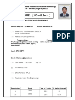 Format of UG (B.tech.) 