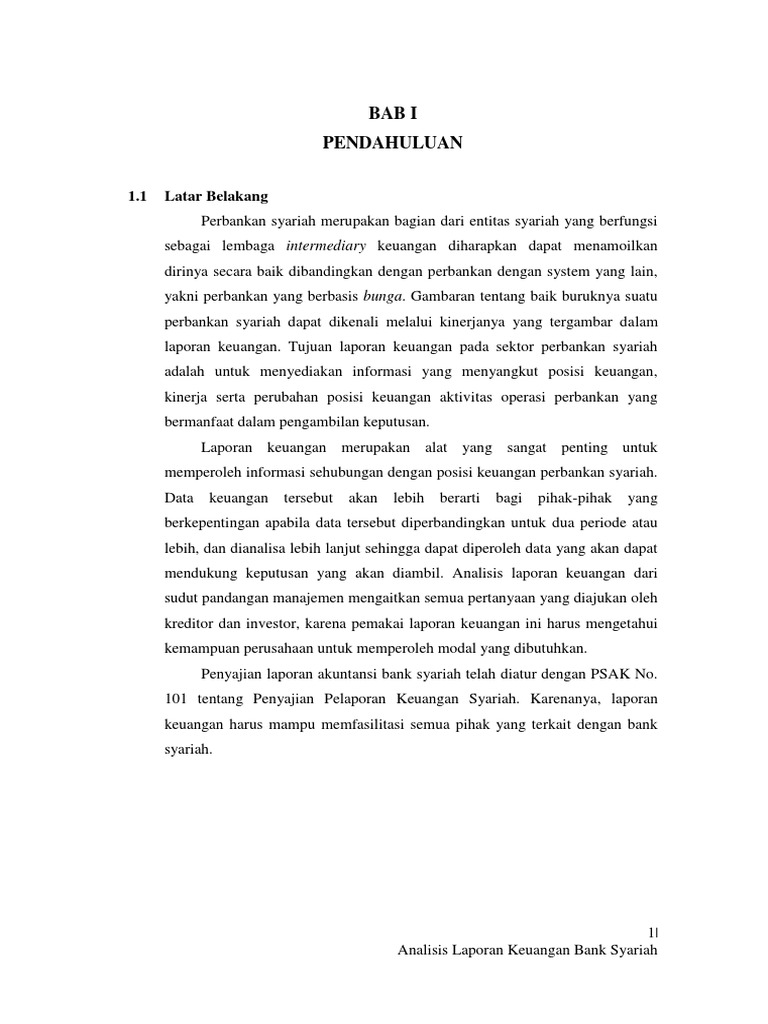 Analisis Laporan Keuangan Bank Syariah