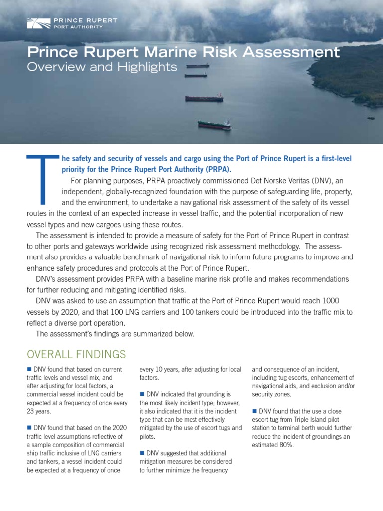 Prince Rupert Marine Risk Assessment | PDF | Ships | Oil Tanker