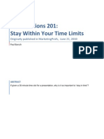 Presentations 201 - Staying in Time