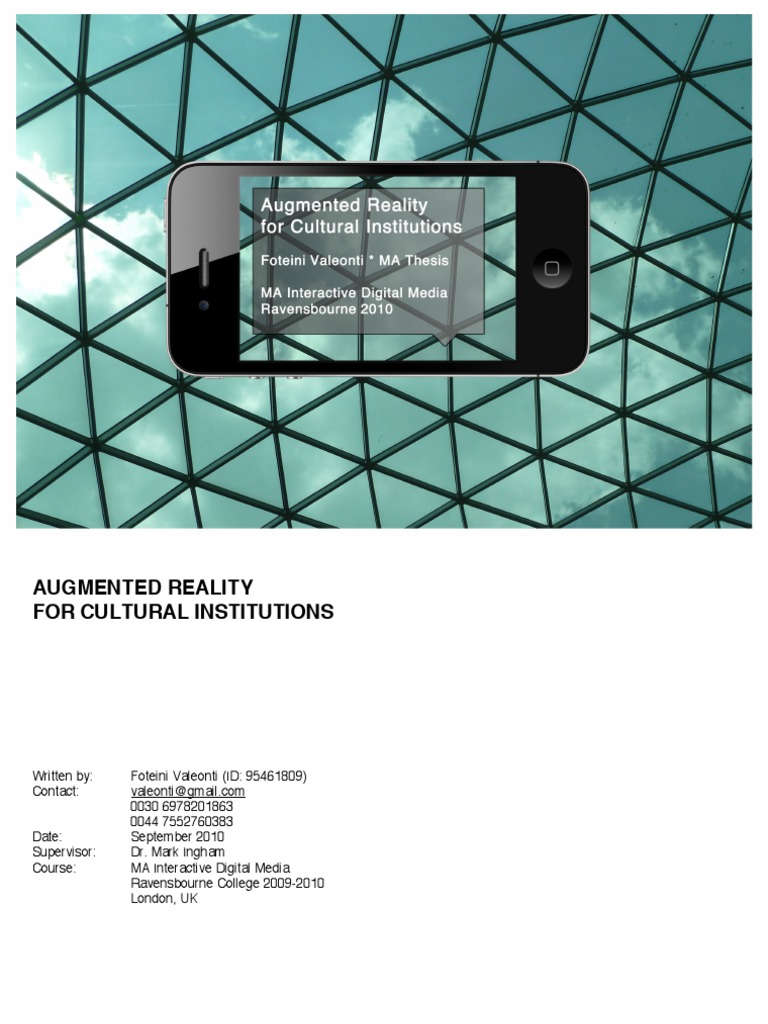 Augmented Reality For Cultural Institutions | PDF | Augmented Reality ...