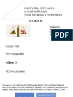 TULSMA IX: TASAS POR SERVICIOS DEL MINISTERIO DEL AMBIENTE Y USO DE BIENES NATURALES