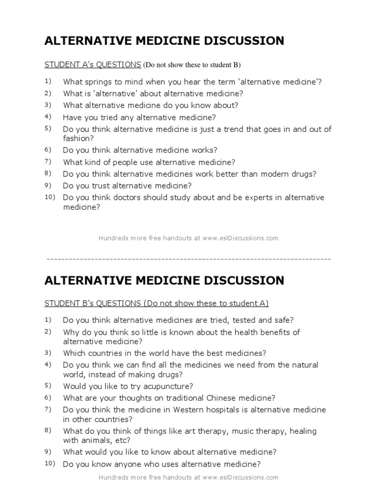 Exploring Alternative Medicine Questions | PDF | Traditional Chinese ...
