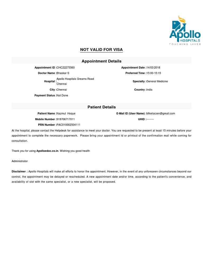 Appointment Summary PDF