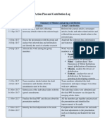 Action Plan and Contribution Log