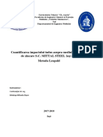 Cuantificarea Impactului Indus Asupra Mediului de Secția de Zincare S.C. MITTAL STEEL Iași S.A. Metoda Leopold