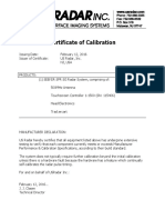 Certificate of Calibration 2016