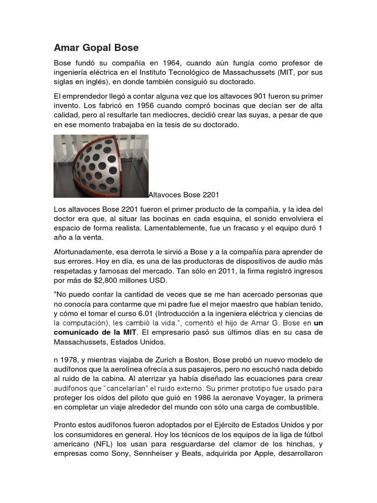 La historia del empresario y profesor Amar Gopal Bose, fundador de la ...