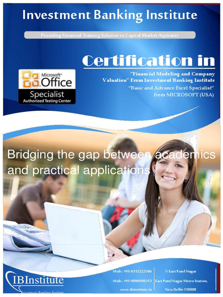 Investment Banking Institute Brochure - 1 | PDF | Discounted Cash Flow ...