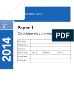 2014 KS2 L6 Mathematics Paper 1