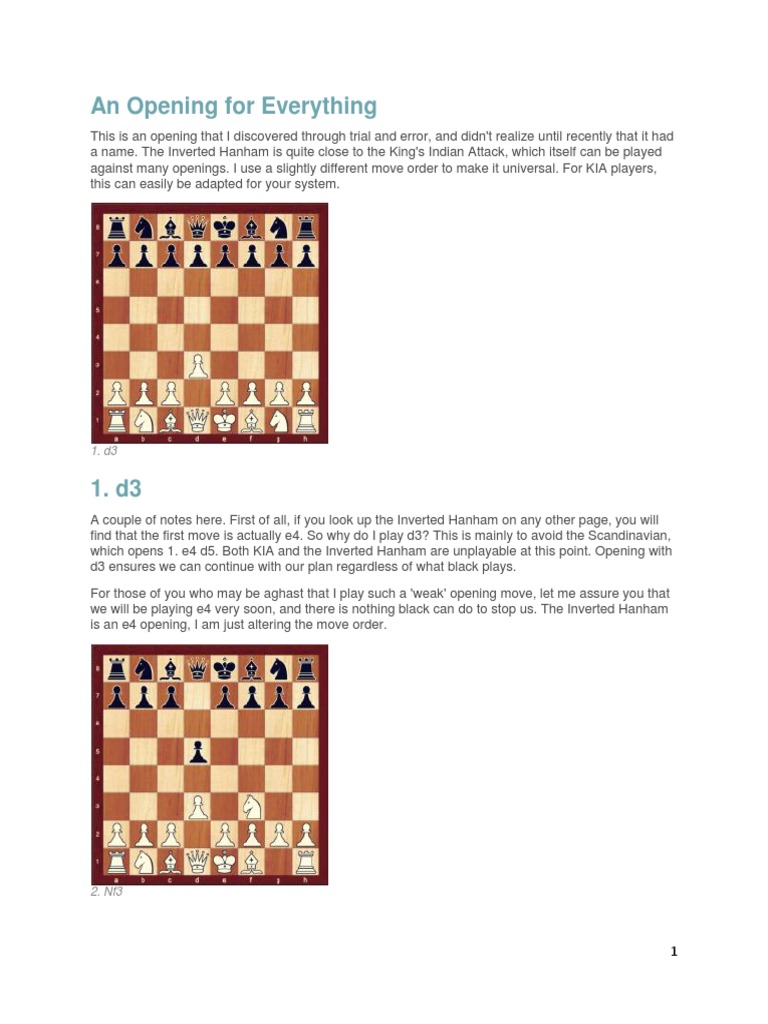 Inverted Hanham Chess Opening Guide | PDF | Chess Openings | Games Of ...