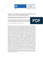 Analysis of Freight Trip Generation Model For Food and Beverage in Belo Horizonte (Brazil)