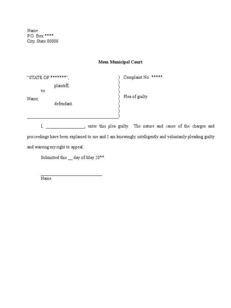 Plea of Guilty | PDF | Law
